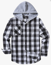 Load image into Gallery viewer, Flannel Jacket Button -Down with Hood
