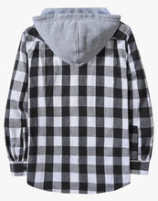 Load image into Gallery viewer, Flannel Jacket Button -Down with Hood
